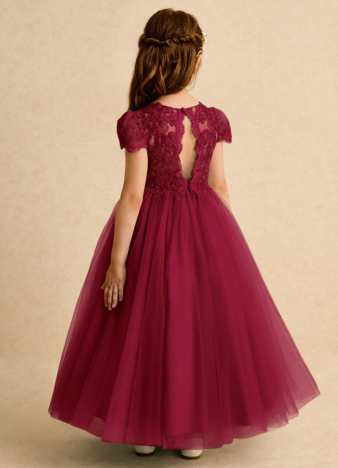Azazie Puff Flower Girl Klänningar Klä Balklänning i Tyll Spets image6