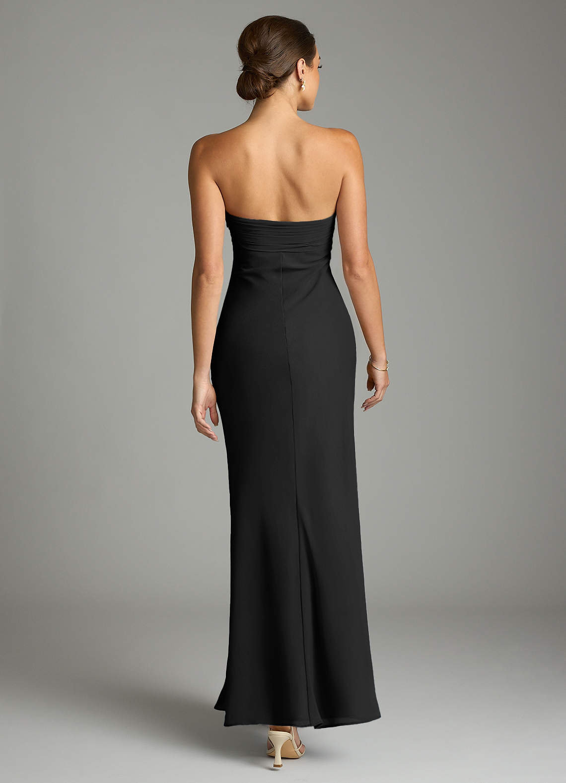 Azazie Saylor Klänningar att prova hemma Klä av Sjöjungfru i Chiffong Axelbandslös Svart image10