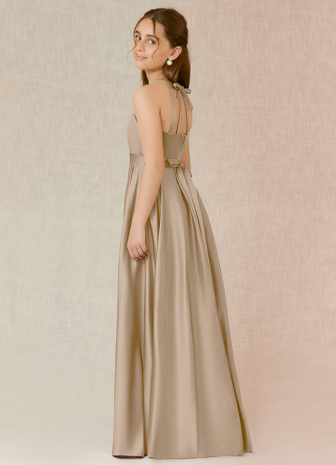 taupe junior bridesmaid dresses Taupe Bridesmaid Dress Chiffon Size Large