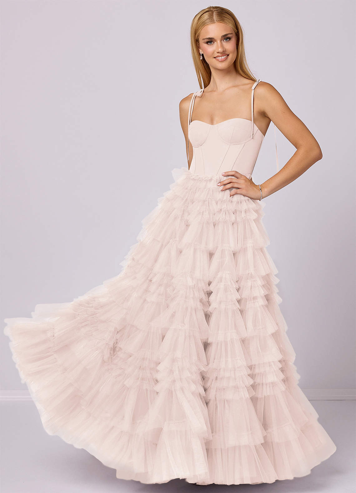Barbie ♥ Azazie Bridesmaid Dresses Rose Petal A-Line Sweetheart Neckline Tulle Dress image1