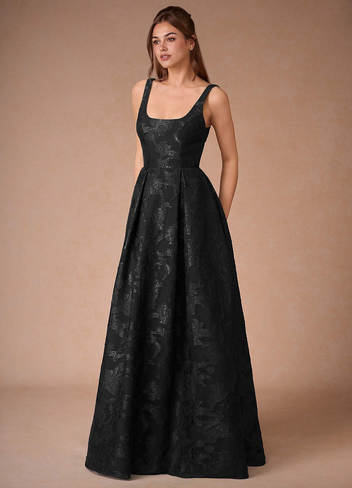 chinese dress ladies Black Maxi Dress With Side Slit And Tie Back