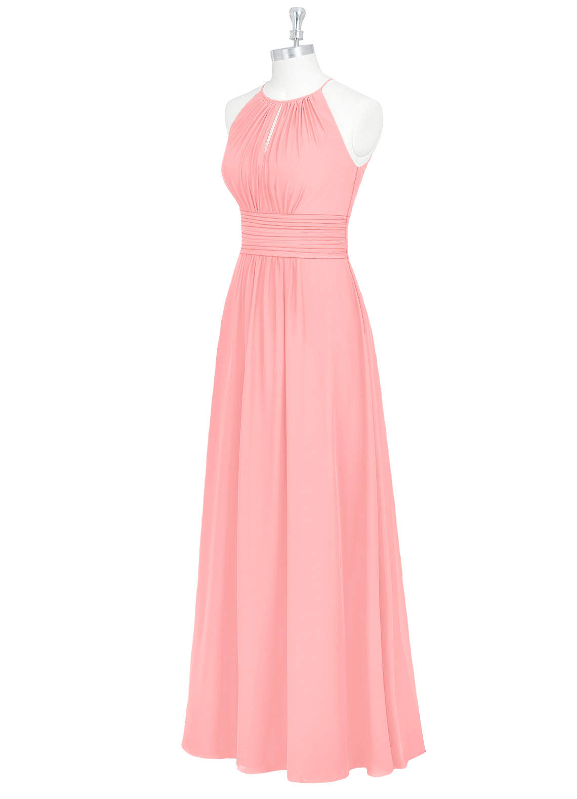 flamingo pink bridesmaid dresses A-line V-neck Ruffle Sleeves Chiffon Bridesmaid Dresses