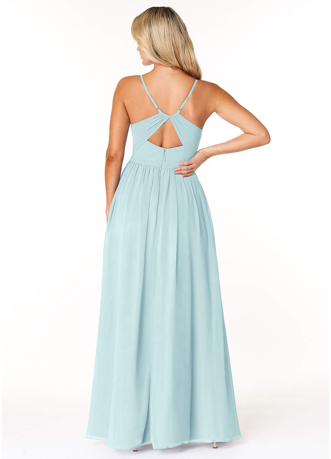 purple dress for wedding bridesmaid Zapaka Women Light Green Bridesmaid Dress Halter Backless Long Wedding  Guest Dress – Zapaka CA