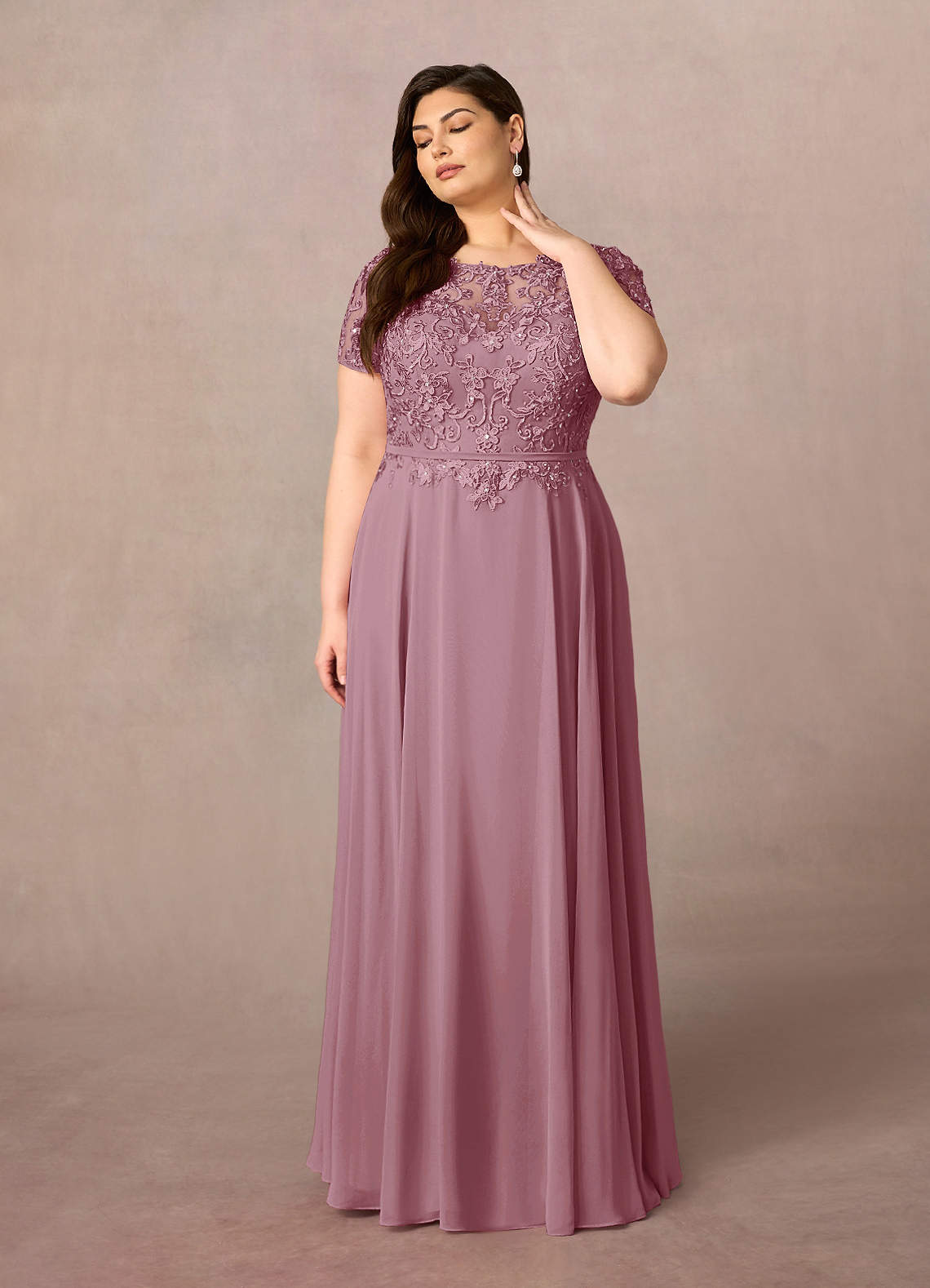 Azazie Adina Vintage Mauve A-Line Boatneck Sequins Chiffon Azazie Adina Vintage Mauve A-Line Boatneck Sequins Chiffon