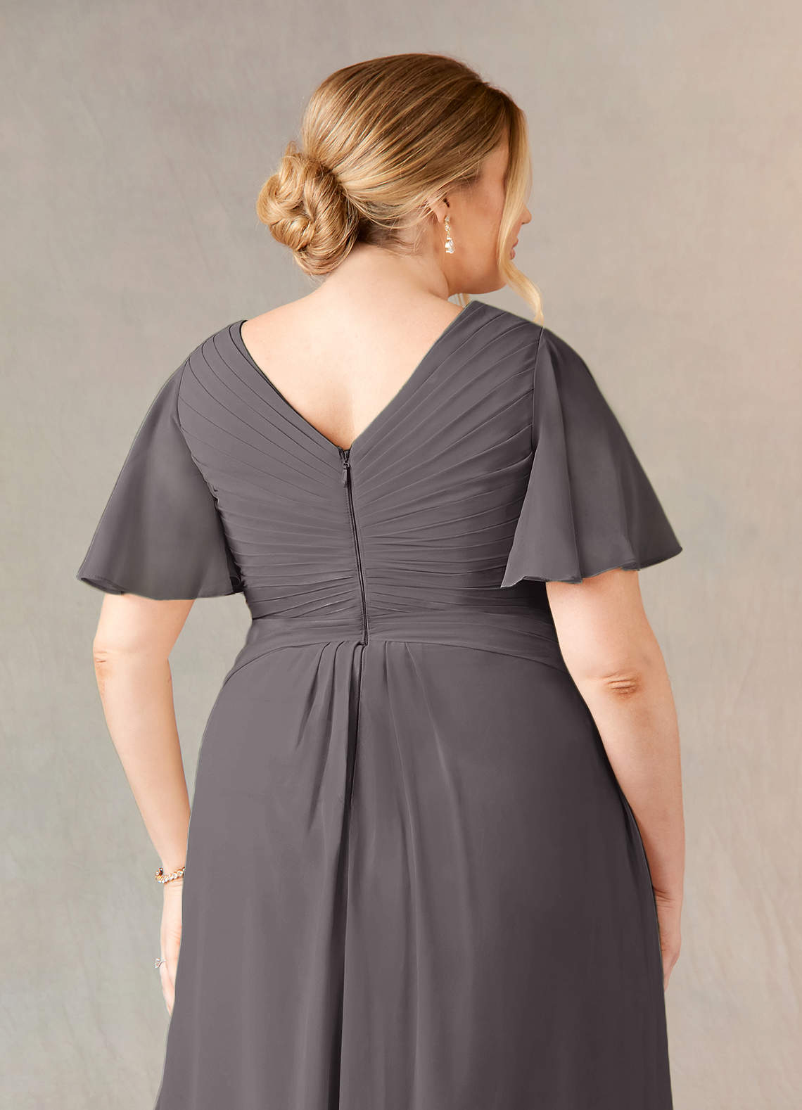 morning grey bridesmaid dresses Modest Light Grey Mermaid Long Bridesmaid Dresses Plus Size ARD1835 main image 1