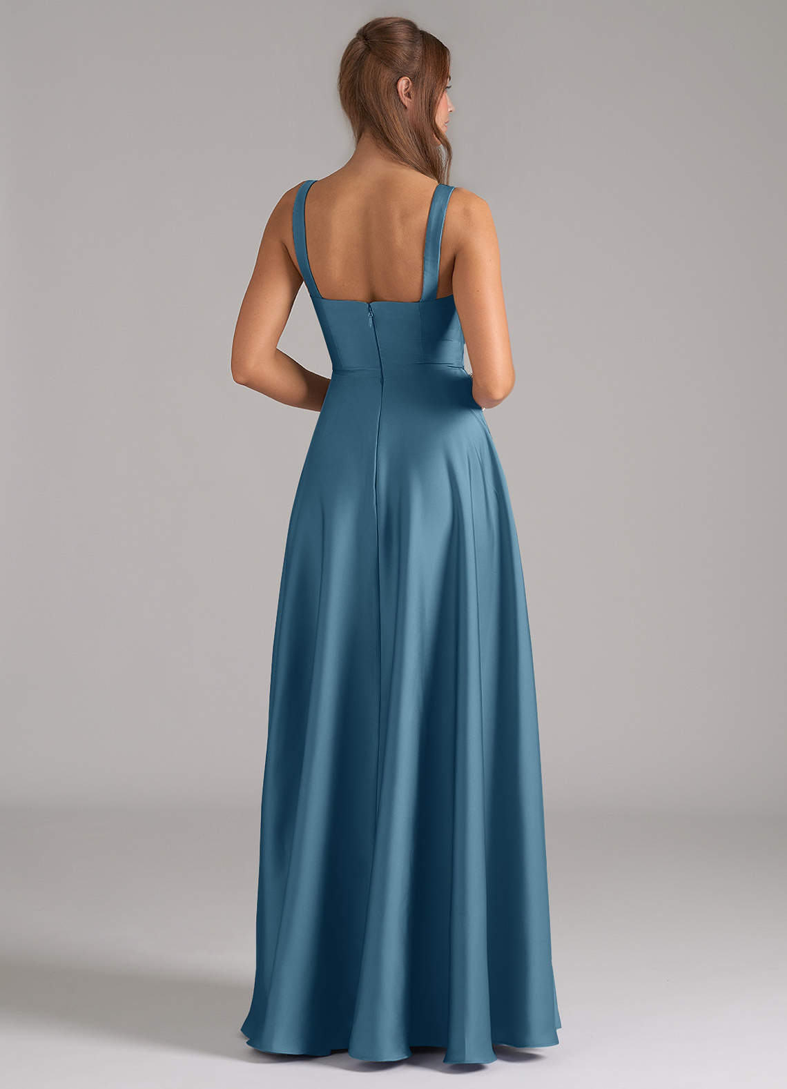 Azazie Shaude Bridesmaid Dresses Bermuda A-Line Pleated Stretch Satin Dress image5