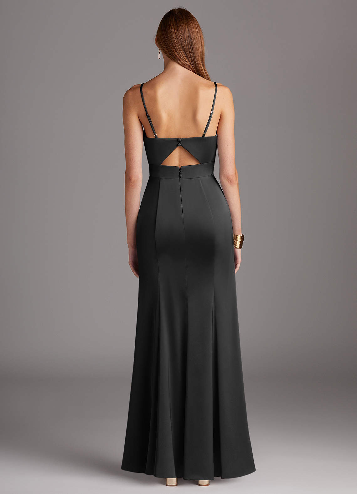 azazie black satin dress Azazie Verina