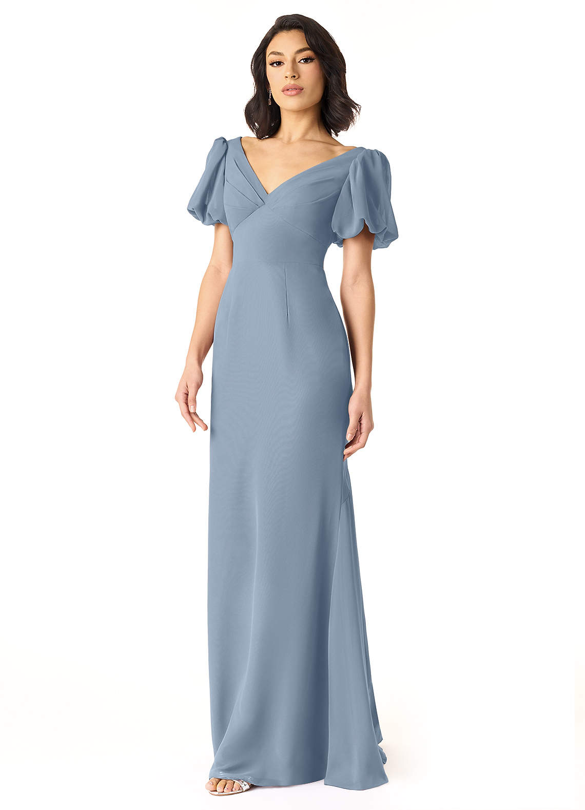 Dusty Blue Azazie Sadie Bridesmaid Dresses | Azazie