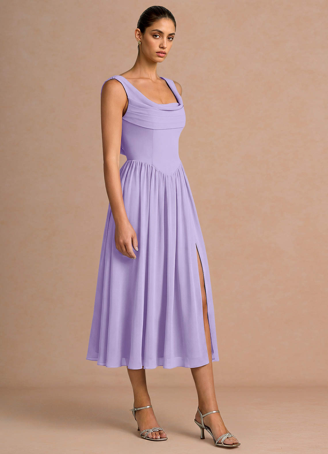 lilac purple midi dress See You Tonight Bubble Hem Midi Dress Lilac