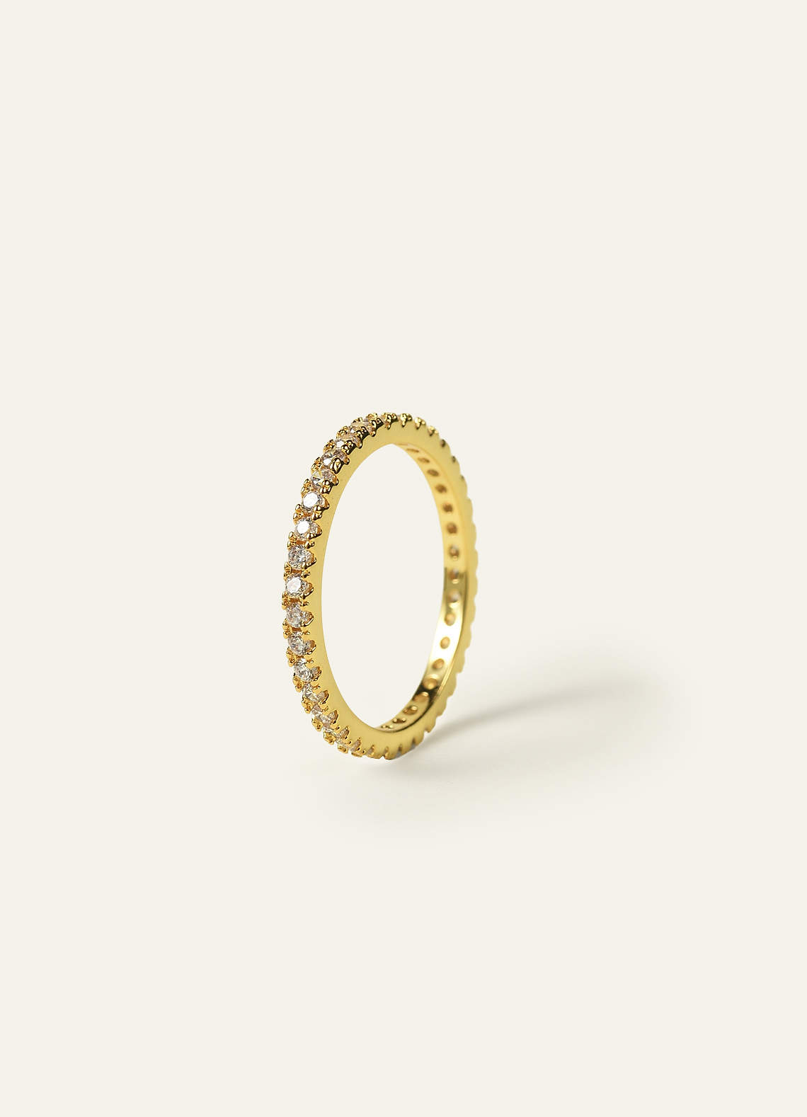 front 18K Gold Plated Birthstone Ring