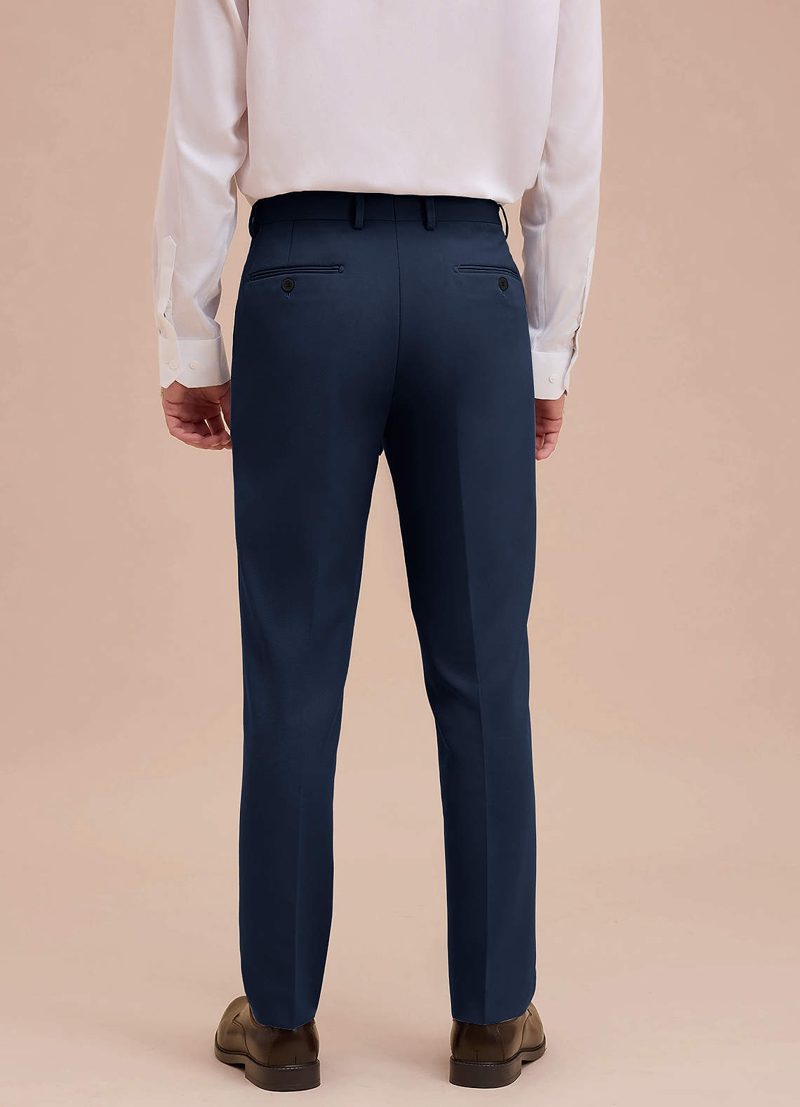 front Ethan Dark Navy Refined Weave Dress Pants