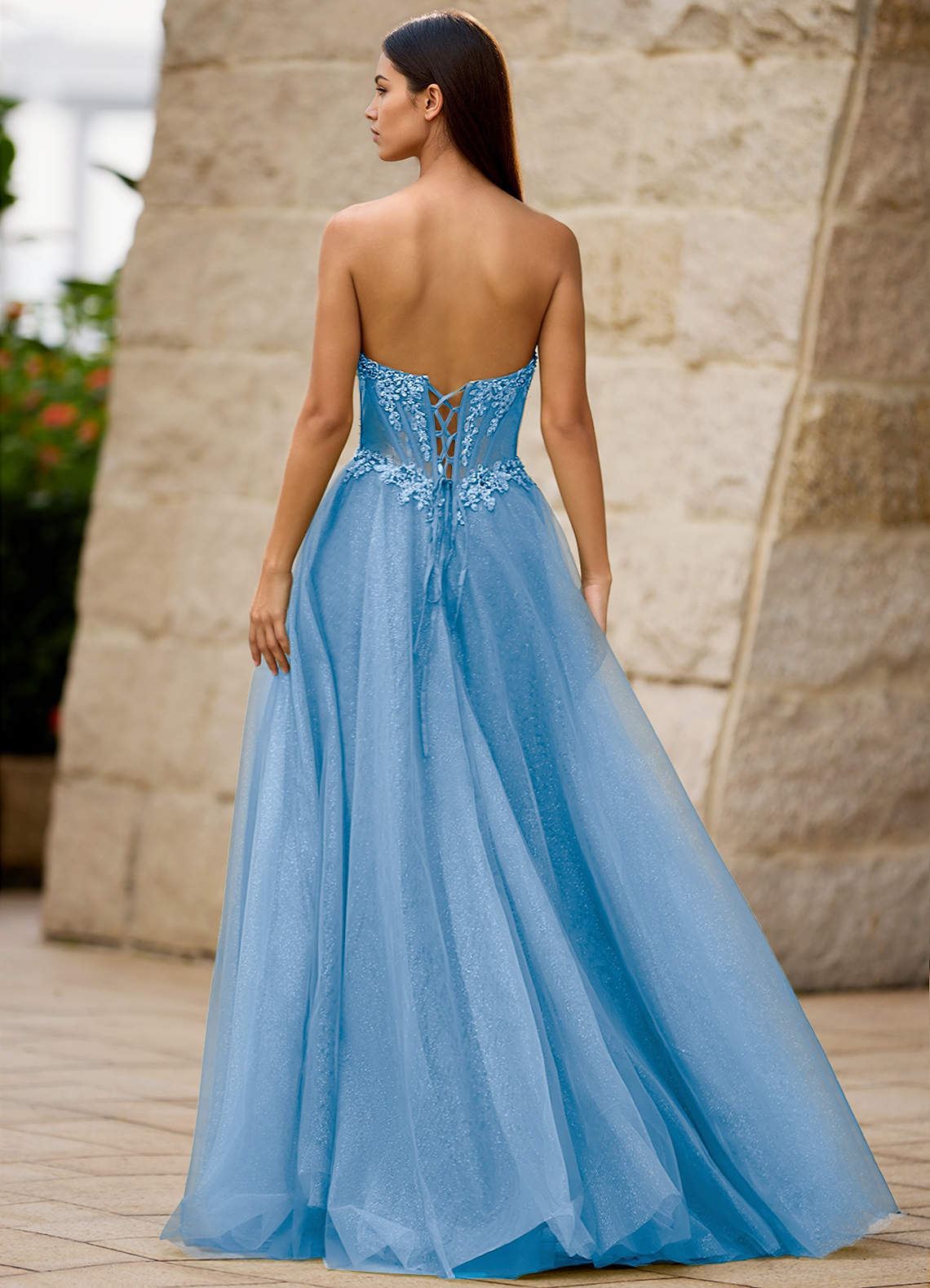prom dresses light blue glitter Long Light Blue Sequin Mermaid Prom Dresses main image 0