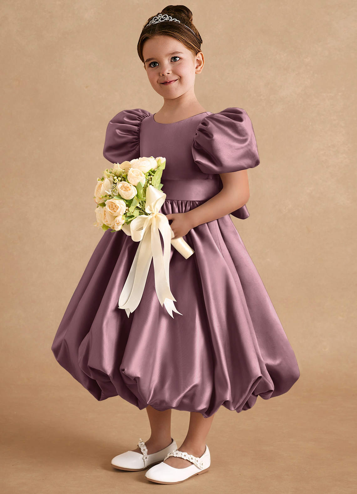 classic flower girl dress Classic Ivory Flower Girl Dress for Church Wedding, Simple Junior  Bridesmaid Dress With Flutter Sleeves, Modern White First Communion Dress