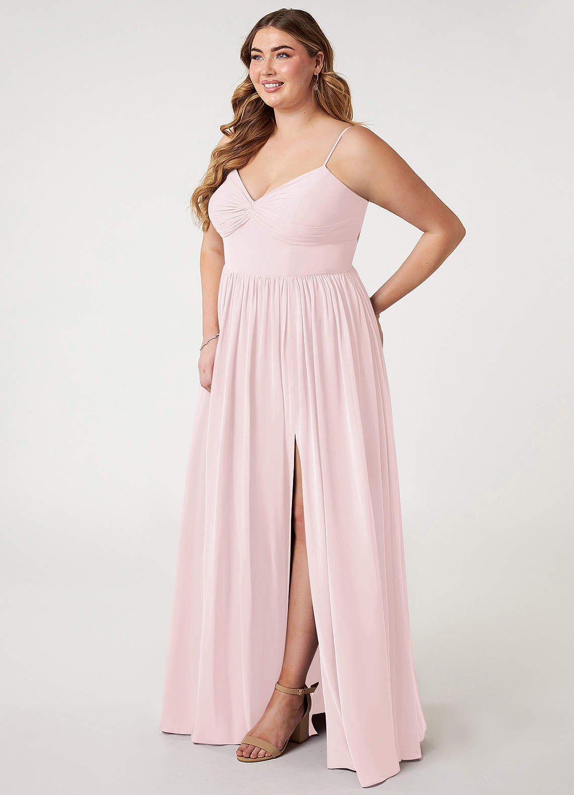 Blushing Pink Azazie Zeya Bridesmaid Dresses | Azazie