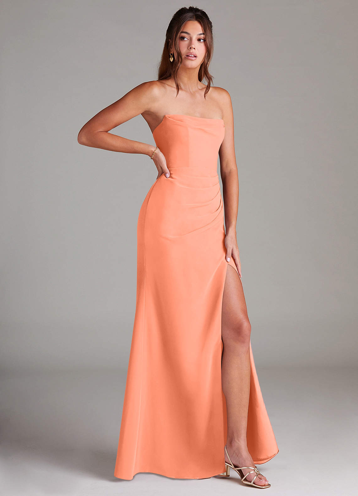 Azazie Leonis Bridesmaid Dresses Sunset Sheath Strapless Chiffon Convertible Dress image7