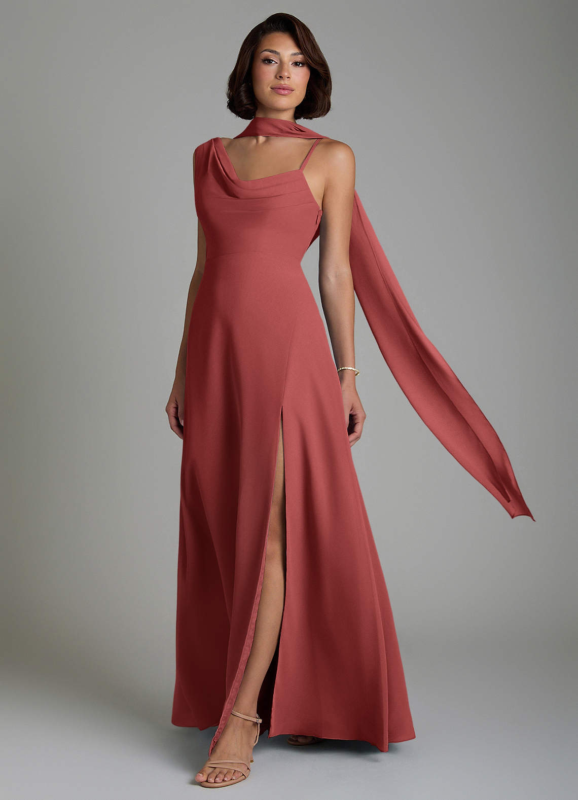bridesmaid dresses terracotta Azazie True Gold color:Med Grey Semi-Sweetheart Multicolor Beaded Fringe Corset This luxurious satin bridesmaid