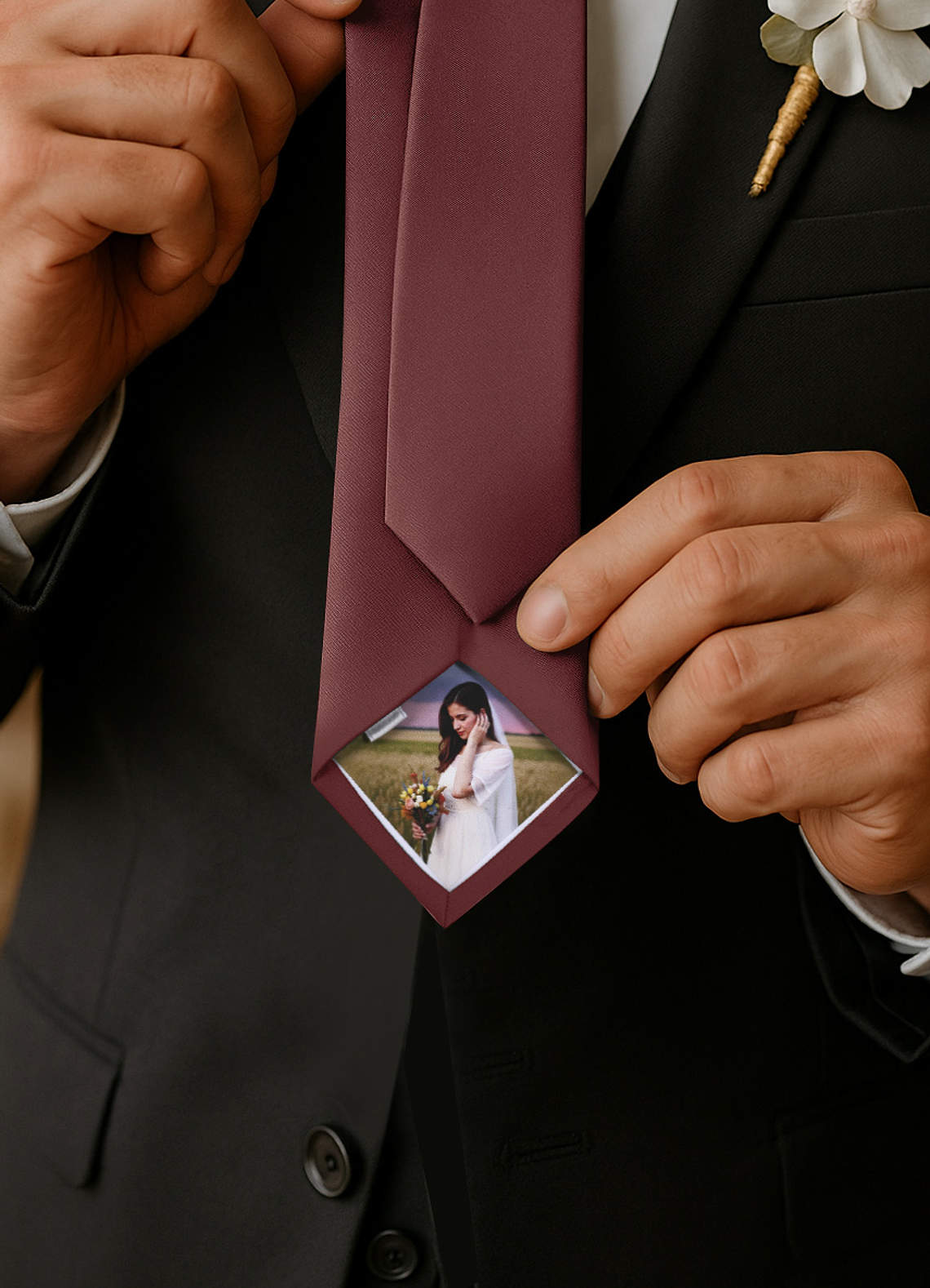 front Custom Photo Tie Personalized Necktie