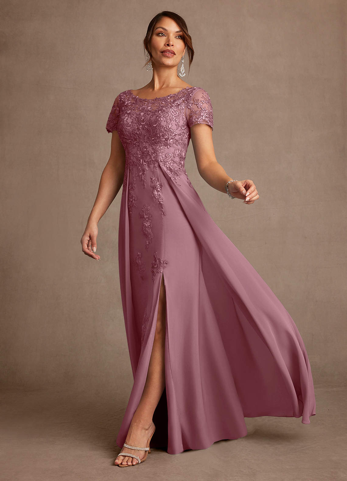 Azazie A-Line/Princess Scoop Neck Floor-Length Lace Mother of the Bride or Groom Dresses