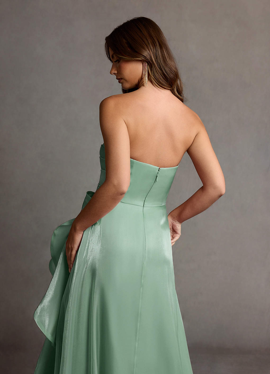 Enya Sage Handkerchief Gown | Azazie CA