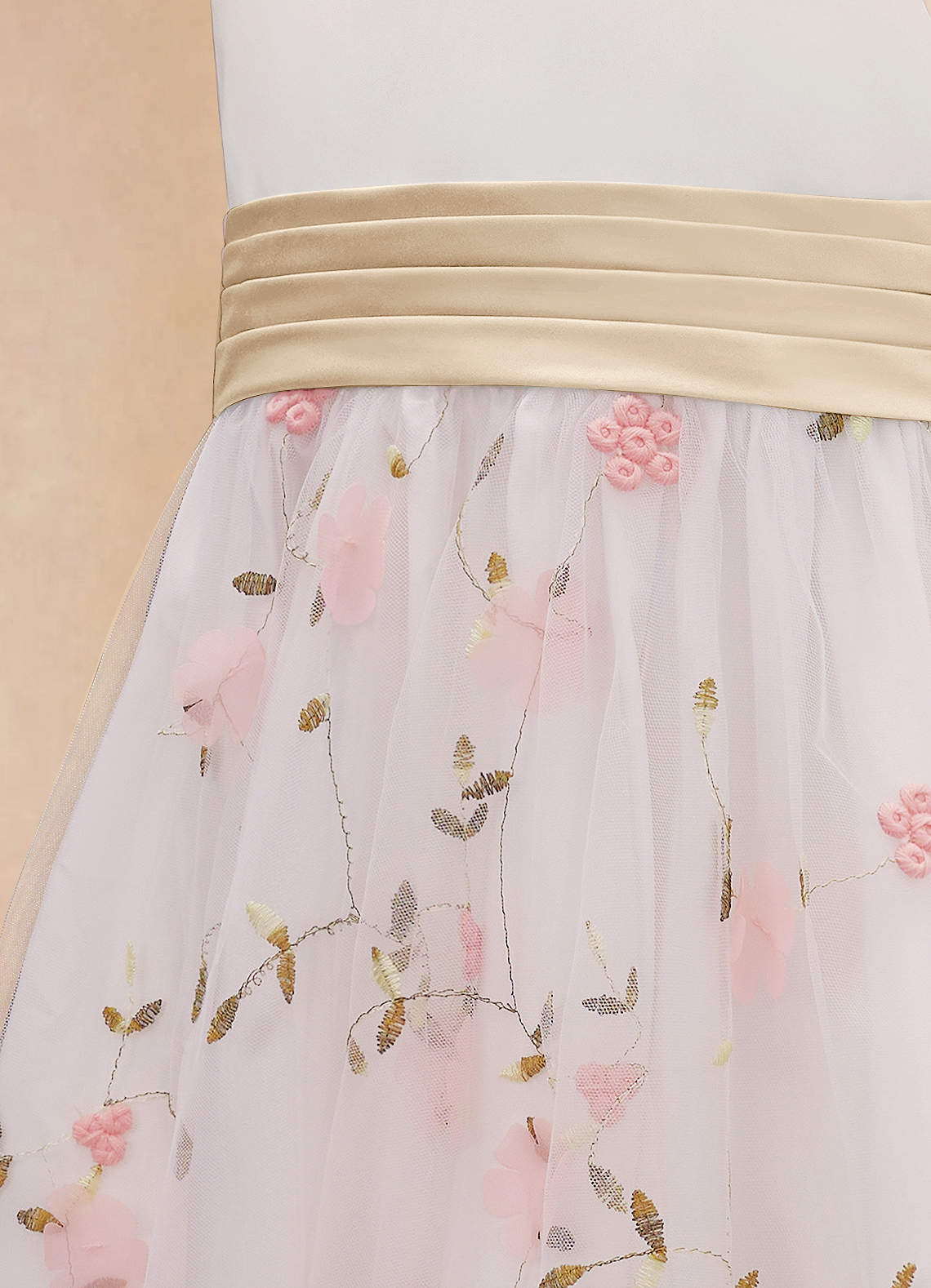 Azazie Pollie Flower Girl Klänningar Klä A-Linje i Tyll Rosett image13