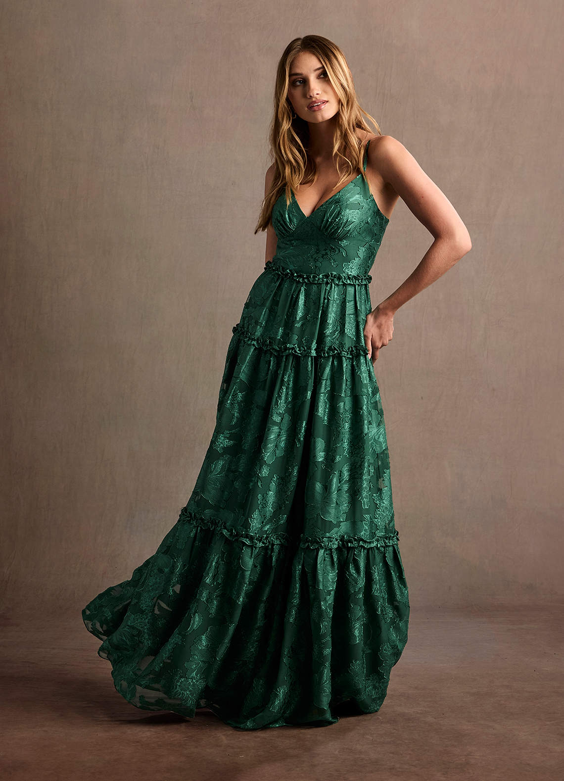 Sansa Dark Green Maxi Dress | Azazie