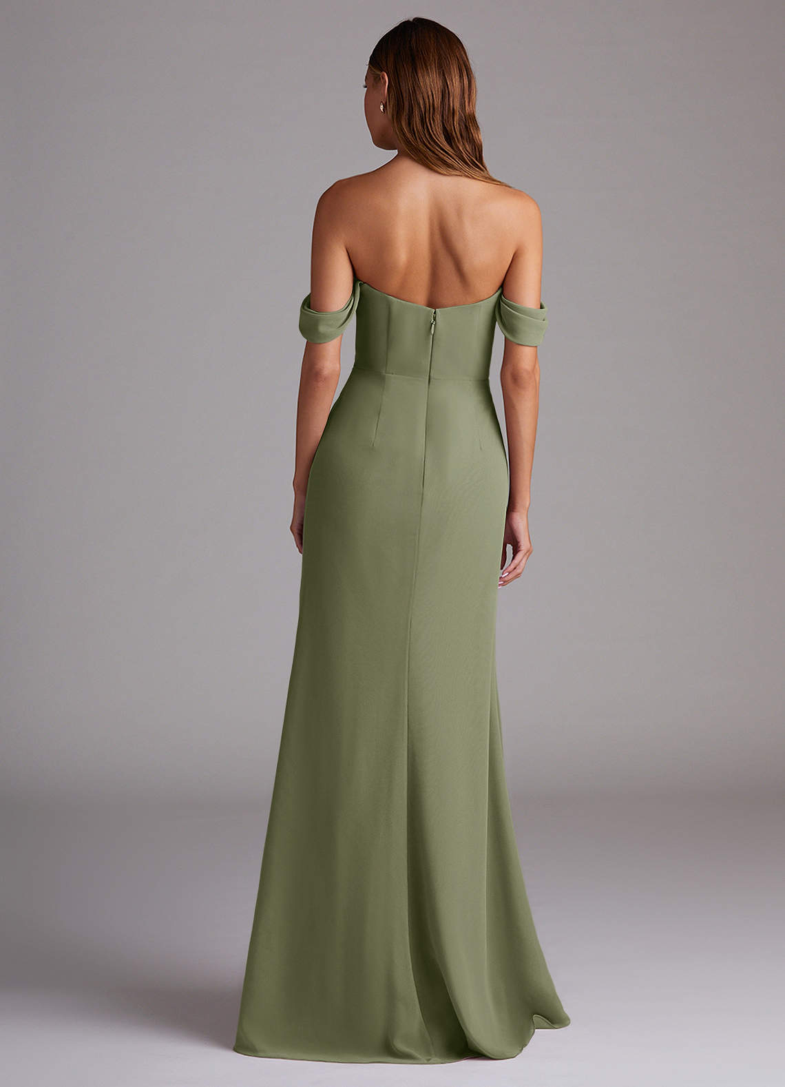 Azazie Saige Bridesmaid Dresses Pistachio A-Line Off the Shoulder Chiffon Convertible Dress image6