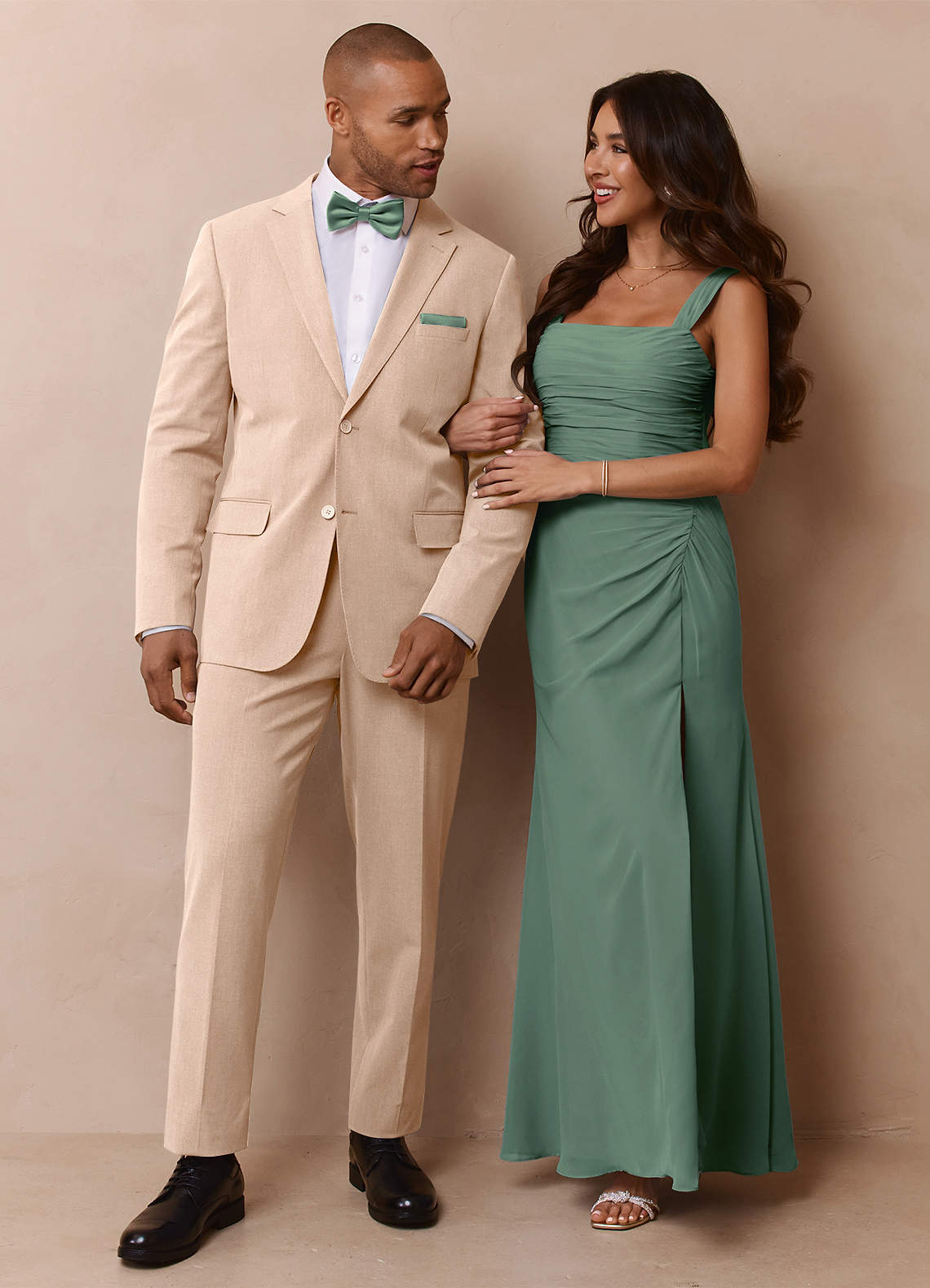 front Savile Tan Wool Blend Suit