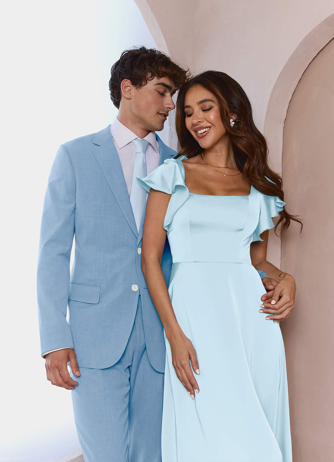front James Sky Blue Structured Stretch Suit