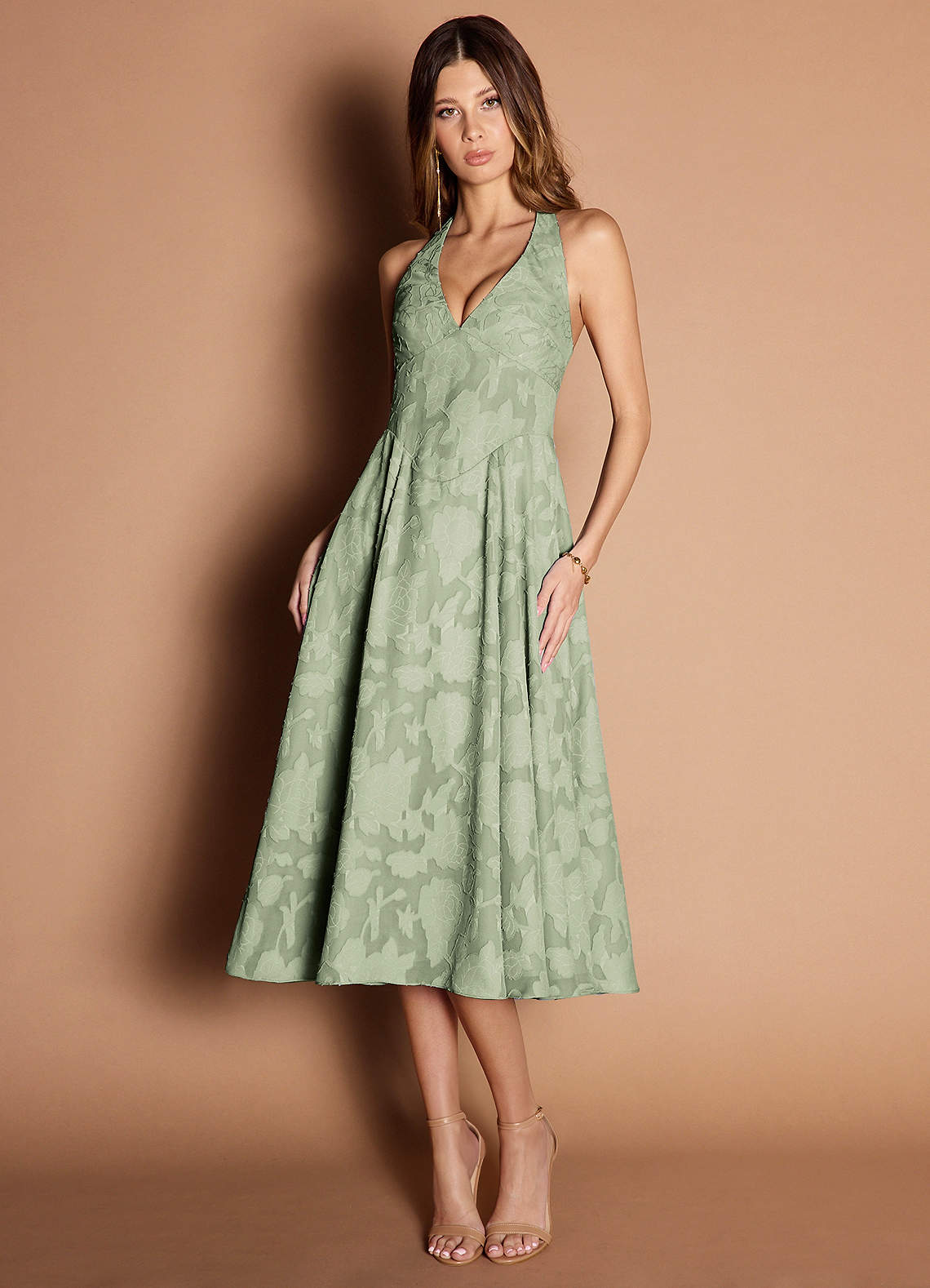 Soraya Pistachio Midi Dress Ready to Ship | Azazie