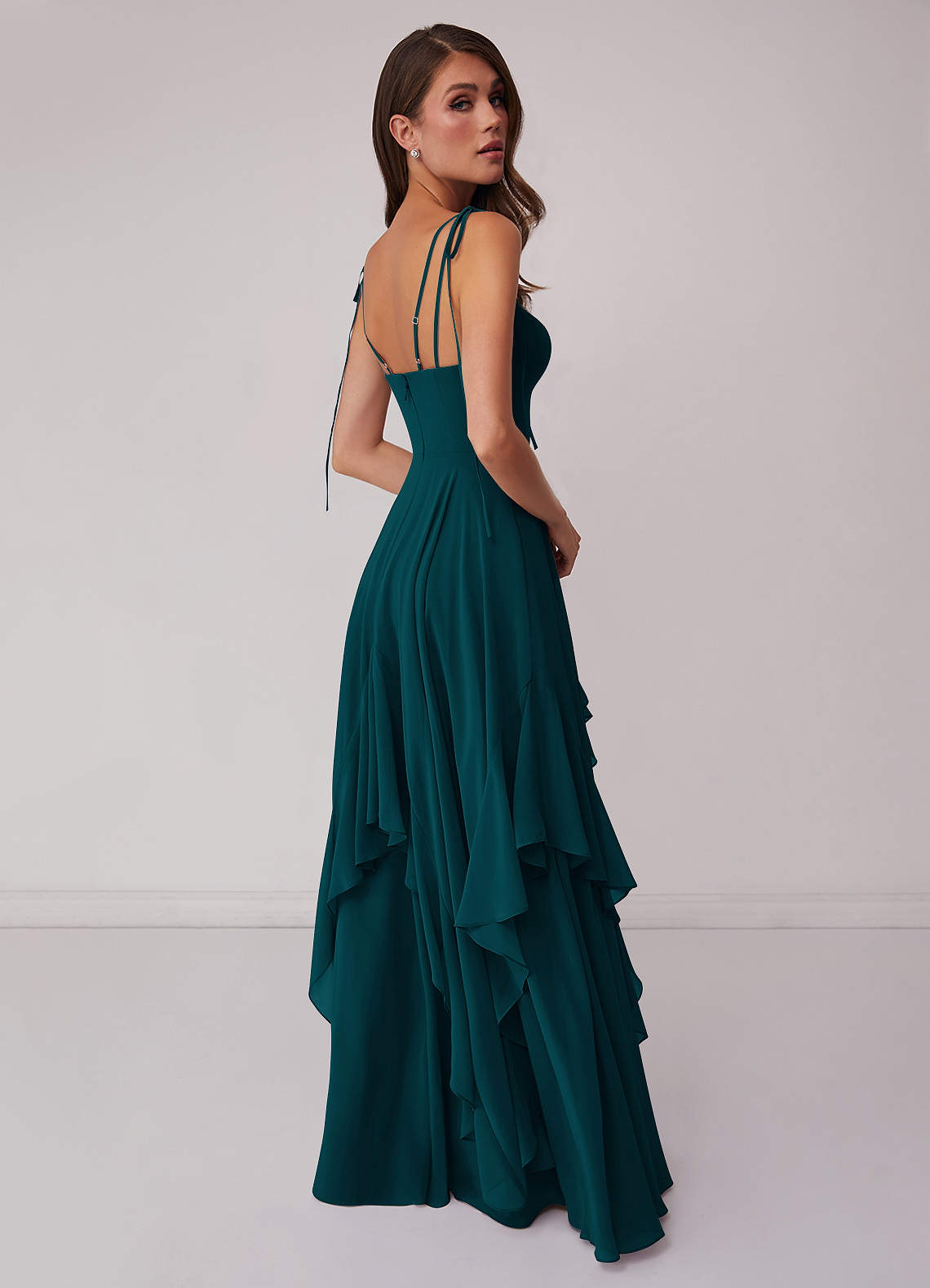 Barbie ♥ Azazie Bridesmaid Dresses V-neck Chiffon Tiered A-line Dress image1