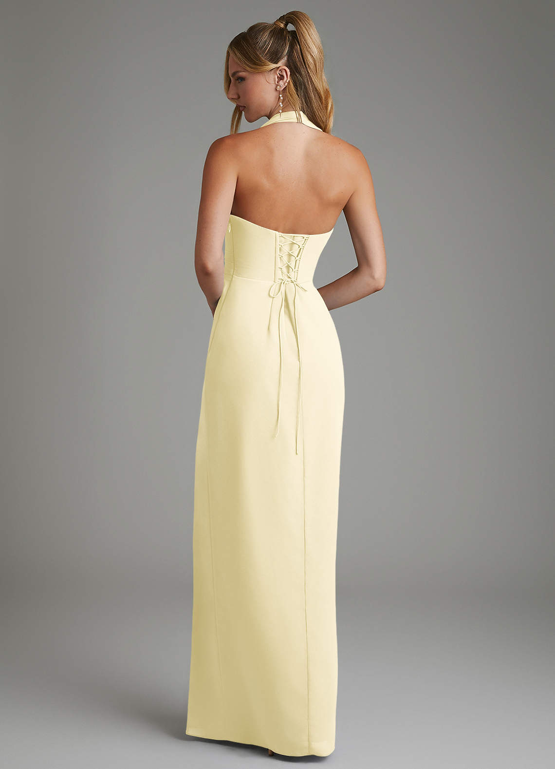 Azazie Tina Bridesmaid Dresses Lemon Sorbet Mermaid Corset Chiffon Dress image5