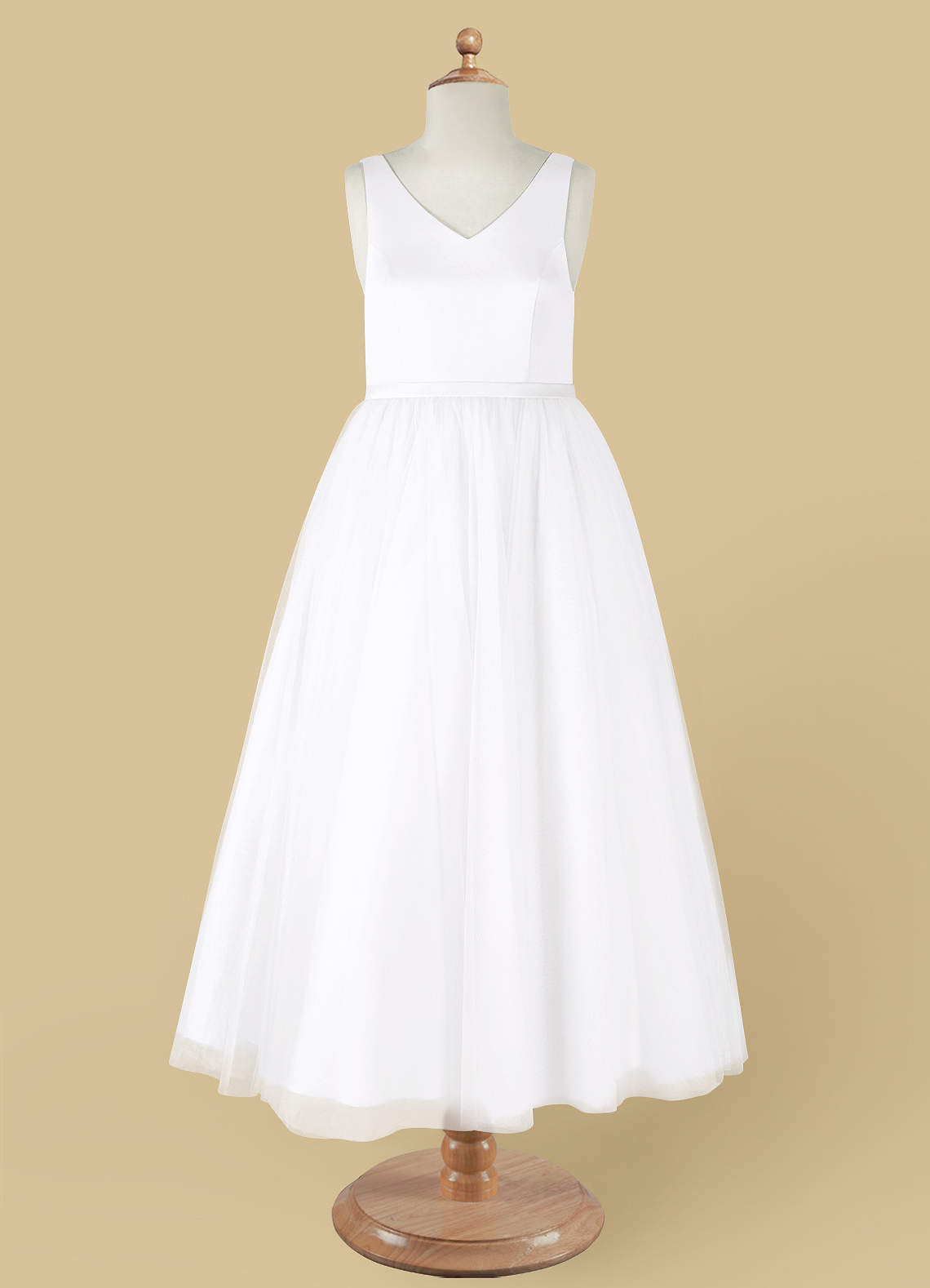 Azazie Marybell White A-Line Bow Tulle Dress | Azazie