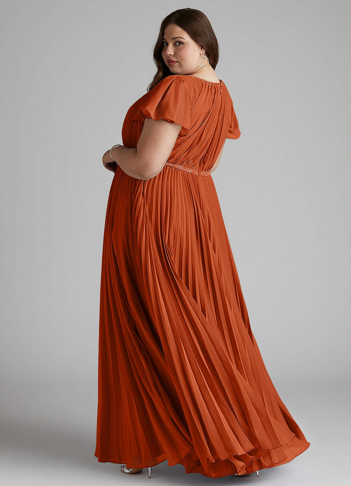Azazie Kara Kleider zum Anprobieren zu Hause A-Linie Plissee Chiffon Bodenlänge Kleid image10