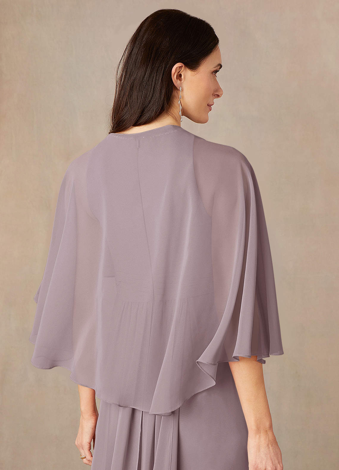 front Azazie Chiffon Asymmetrical Wrap