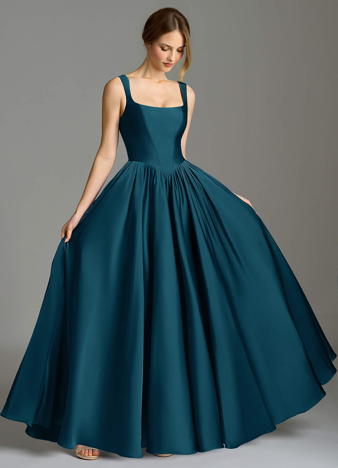 blue taffeta bridesmaid dresses Azazie Verina GL3517 quince gown