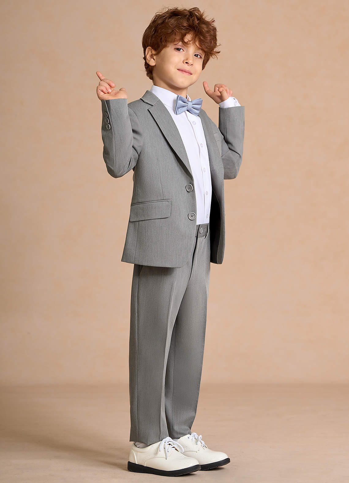 front Oliver Boys Grey 2-Piece Suit