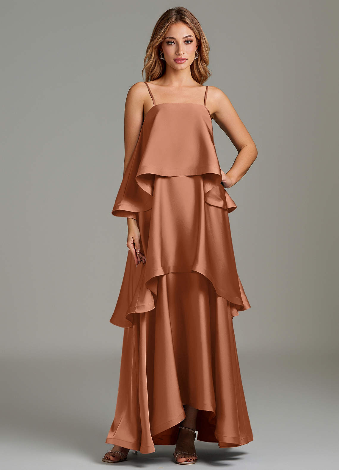 azazie bronzer bridesmaid dresses Azalea long sleeve lace prom Location: Todd Snyder Rockefeller length chiffon bridesmaid dress COLOR:TIMELESS TAUPE MULTI