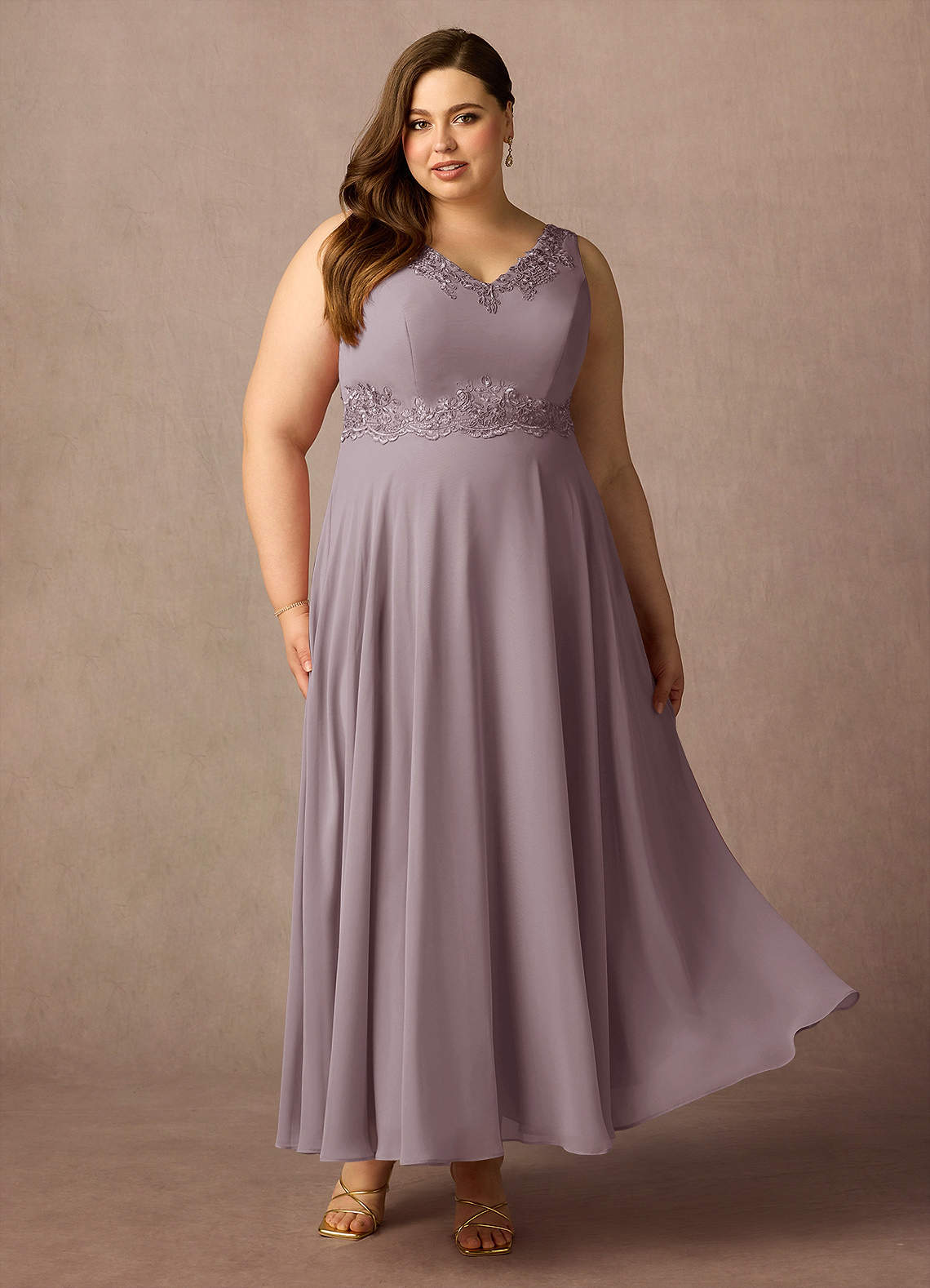 Azazie Devana Abiti per la Madre della Sposa Abito A-Line in Chiffon Lustrini Dusk image6