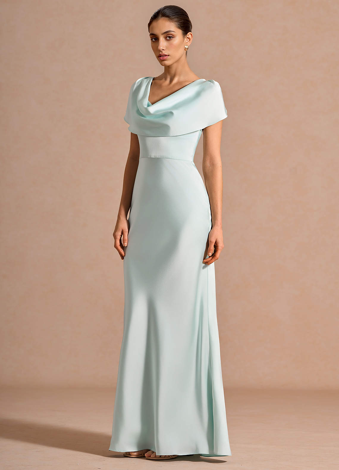 mint blue bridesmaid dresses Azazie Mint Blue Short Sleeve Mermaid Evening Dress / Gown