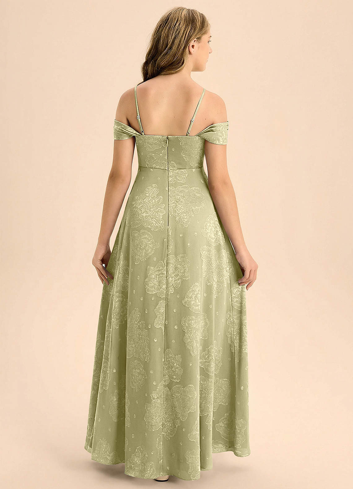 celadon bridesmaid dresses Chiffon Celadon V-Neck A-Line Floor-Length Bridesmaid Dresses