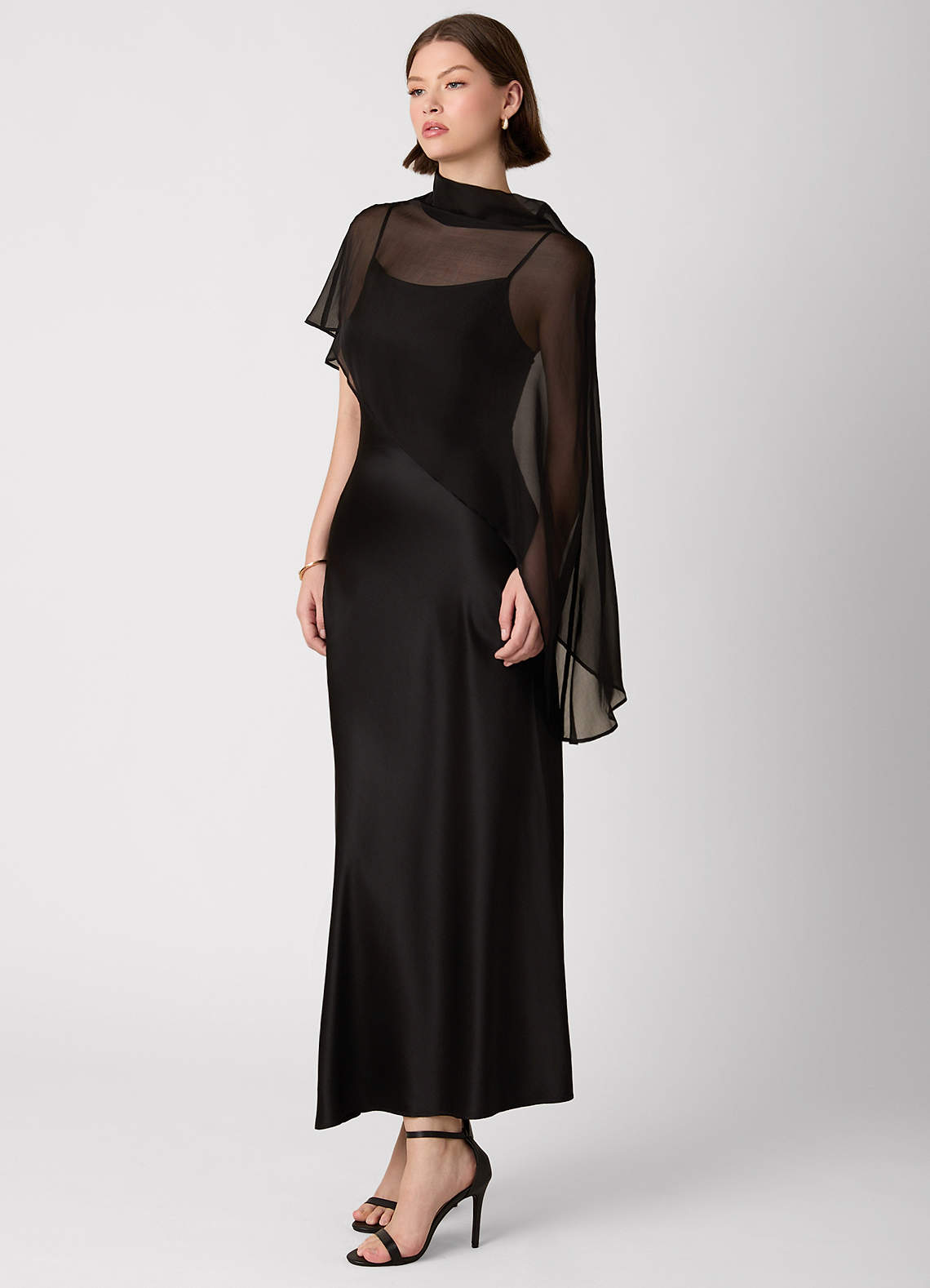 Azazie Maxi Dresses Shift Wedding Guest Semi-Formal Dresses Straight Black