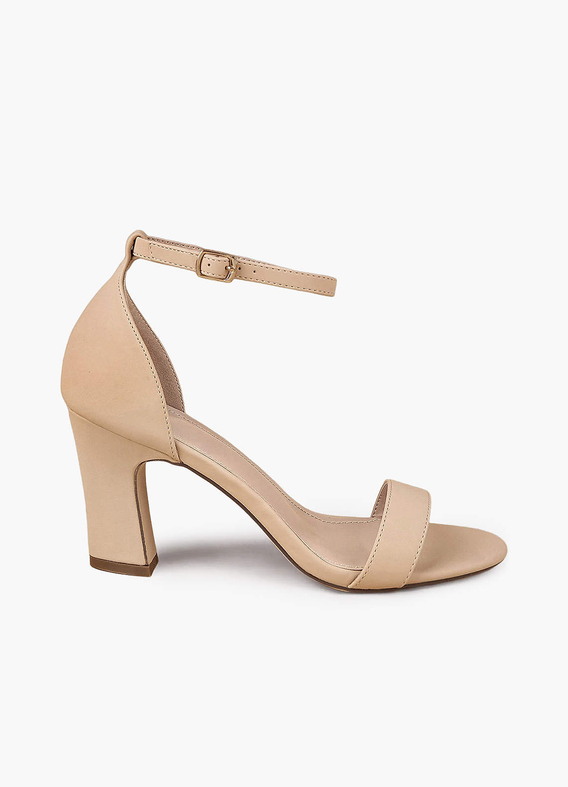 【COLOR iN ID】wany strap heel Nude One-Strap Buckle Chunky Heel Sandals | Azazie CA