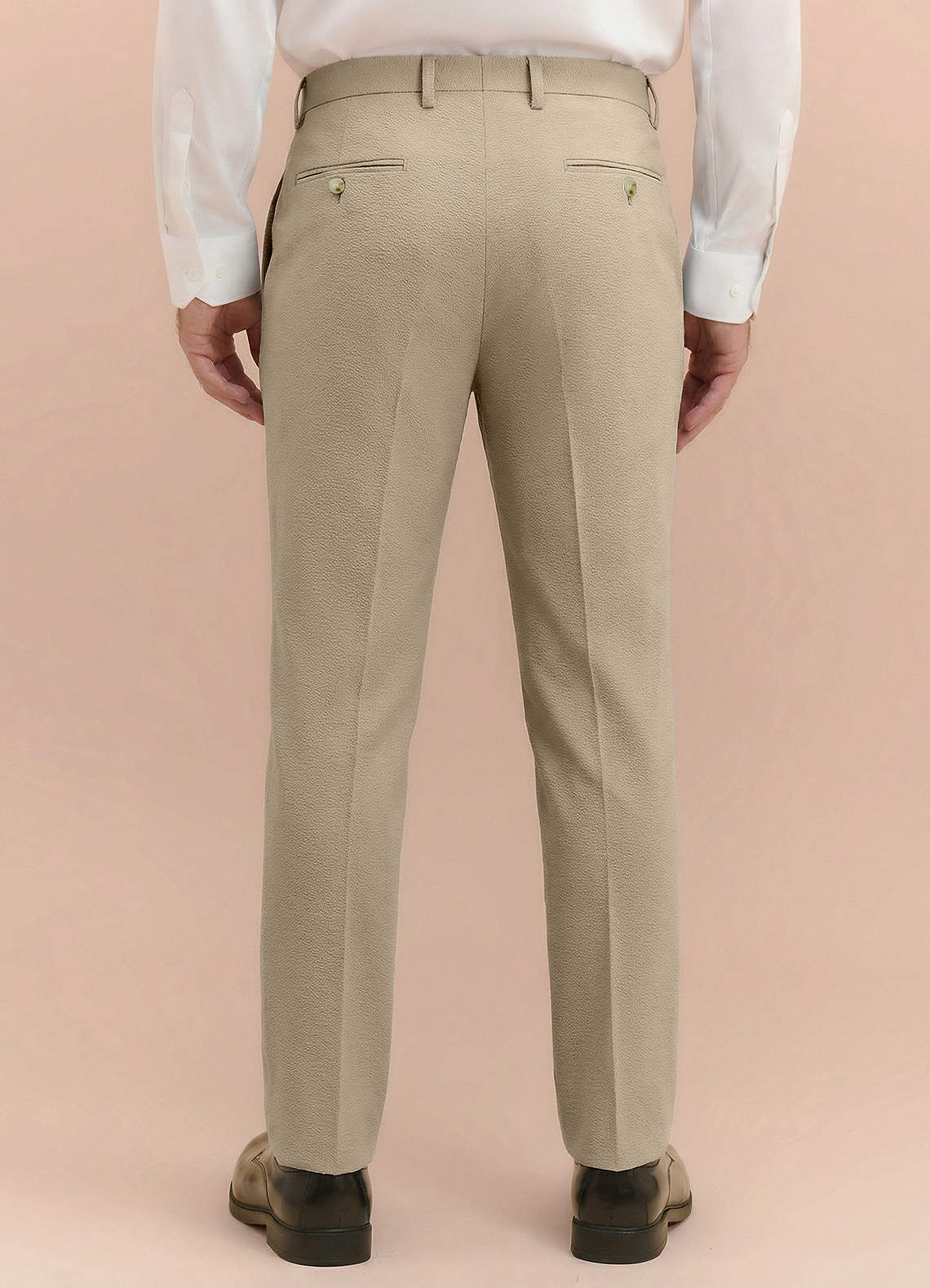 front Miles Tan Seersucker Dress Pants