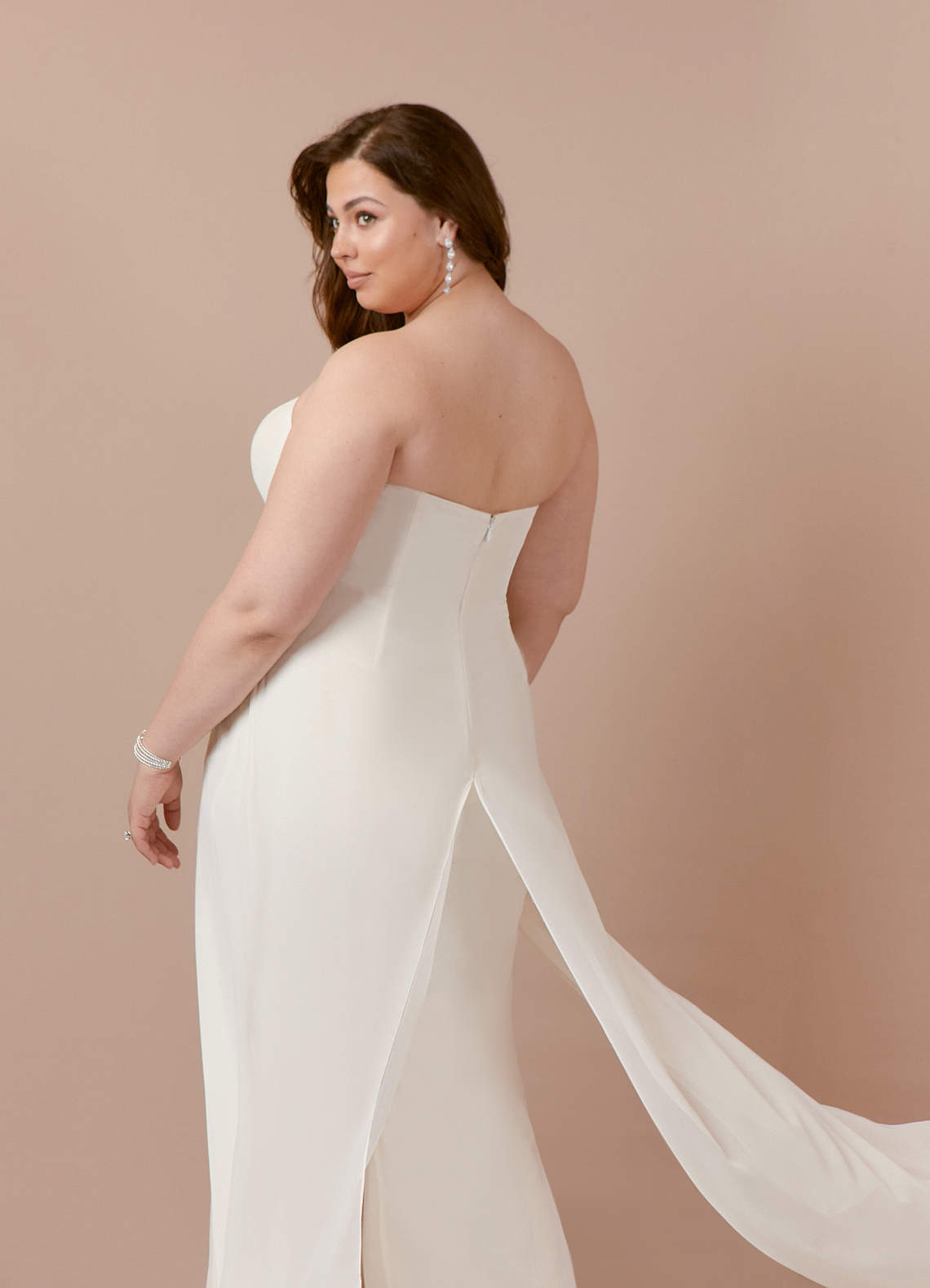 Azazie Tamara Wedding Dresses Diamond White Pant Styles Strapless Chiffon Dress image13