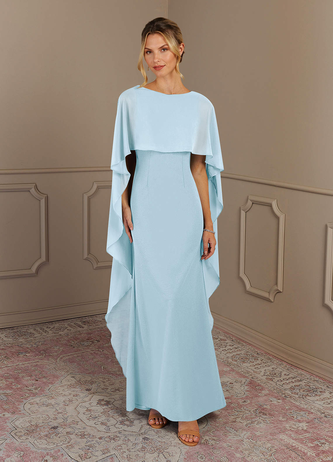 Azazie Dion Klänningar till brudens mor Klänning Tubklänning i Stretch crepe Scoop Himmelsblå image1