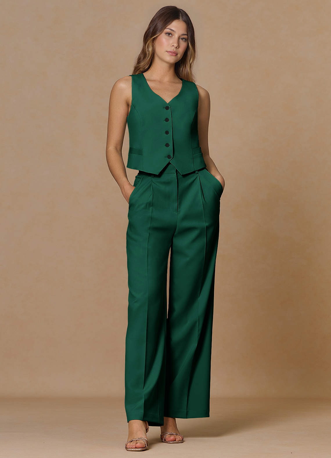front Rowan Emerald Refined Weave Performance pants