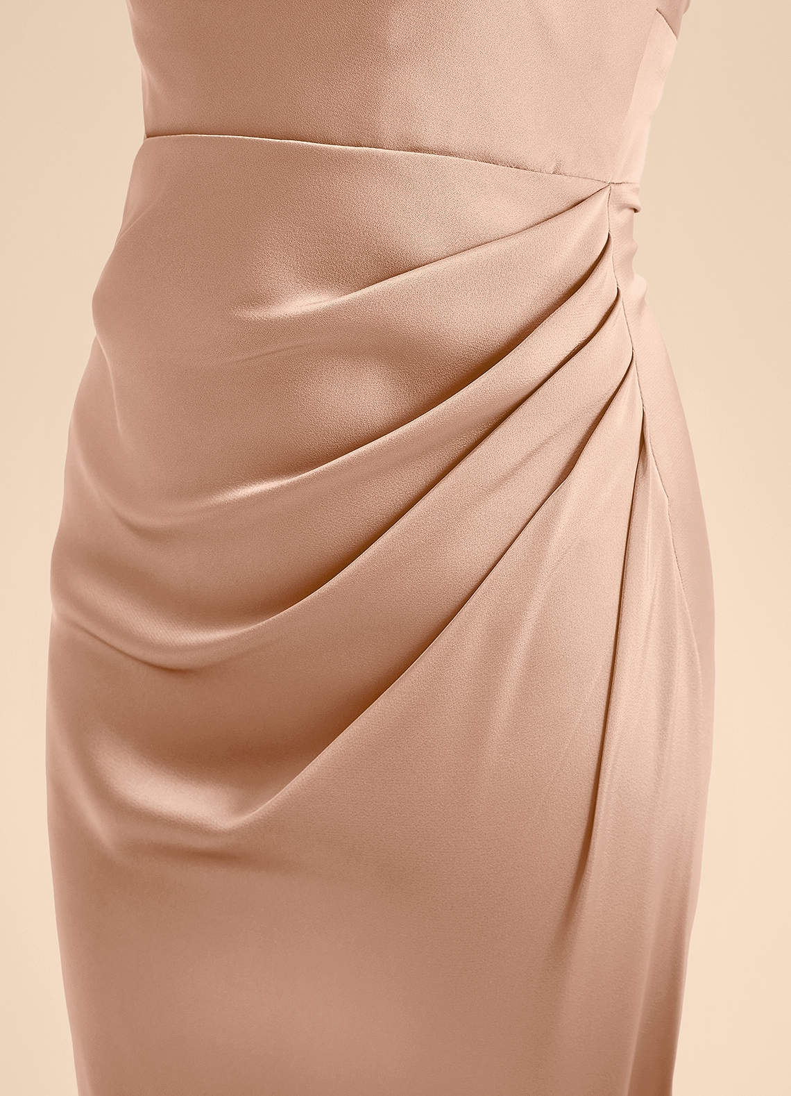 Azazie Renna Junior Vestido de Rosa Inglesa de Satén Elástico de Corte en A con Plisado image6
