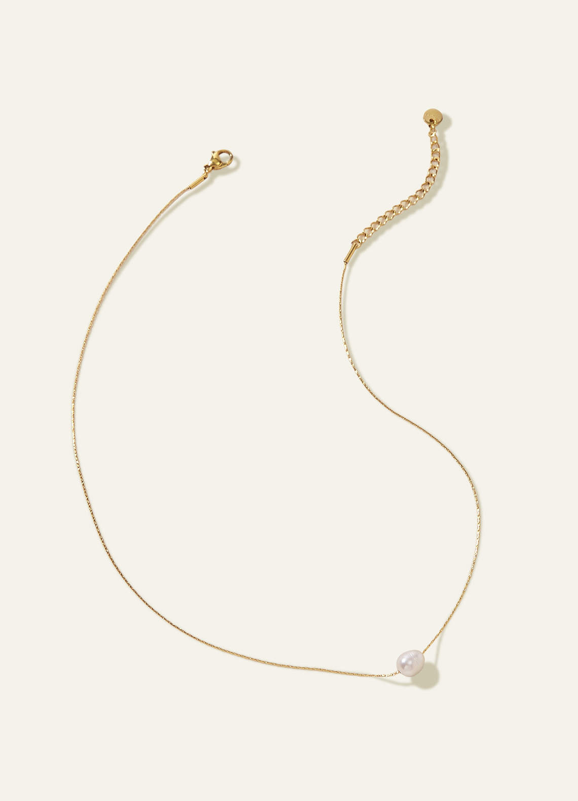 front Pearl Solitaire Necklace