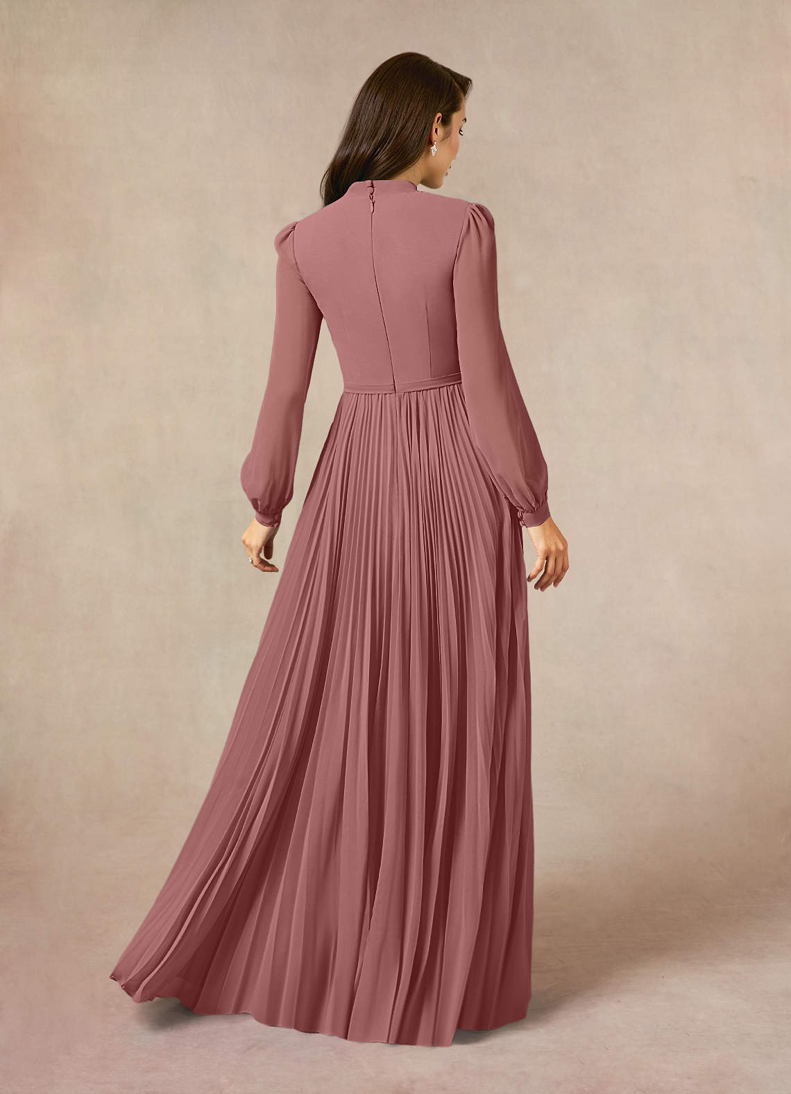 Azazie Adellah Mother of the Bride Dresses Desert Rose A-Line Pleated Chiffon Dress image2