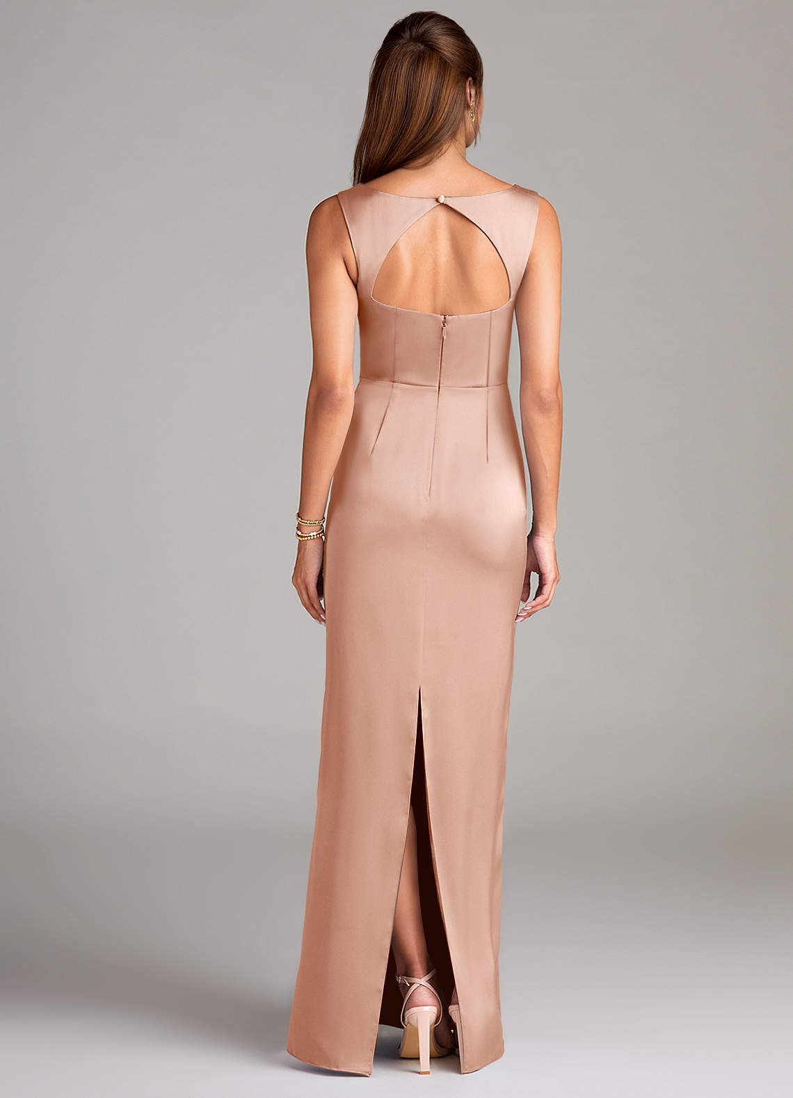 azazie rose gold dress Azazie Flori